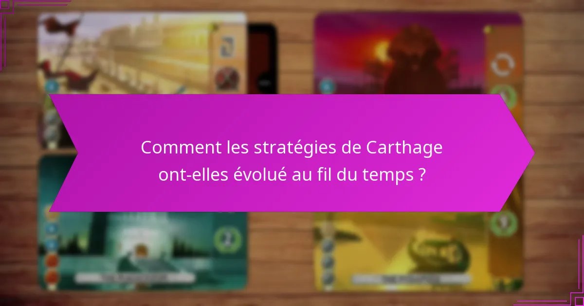 Comment les stratégies de Carthage ont-elles évolué au fil du temps ?
