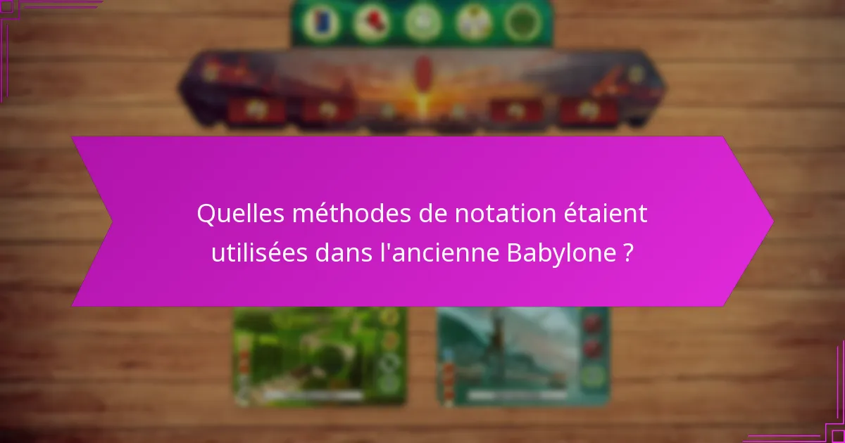 Quelles méthodes de notation étaient utilisées dans l’ancienne Babylone ?