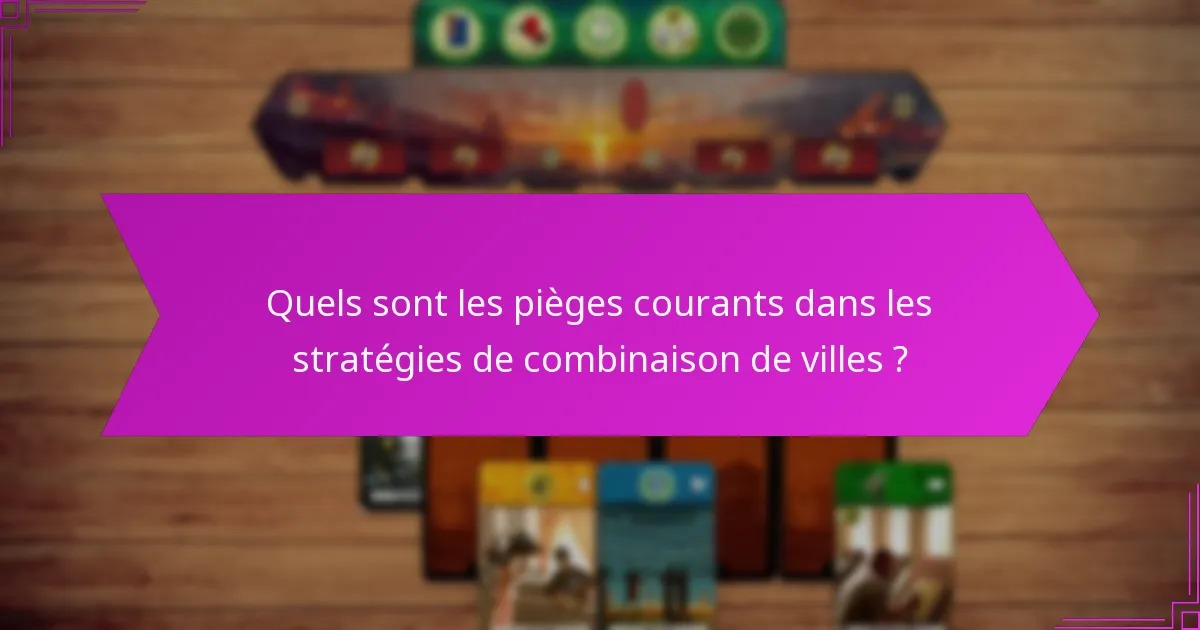 Quels sont les pièges courants dans les stratégies de combinaison de villes ?